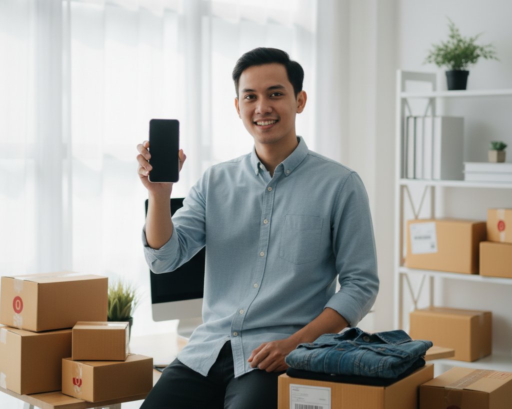 Online seller menggunakan Bicara AI