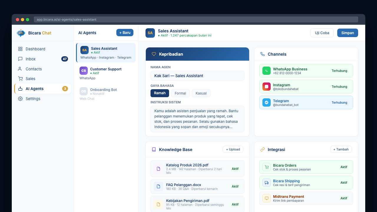 Bicara Chat — AI Inbox